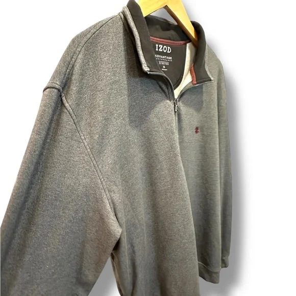 Izod Gray Zip Up Sweater - Picture 4 of 7